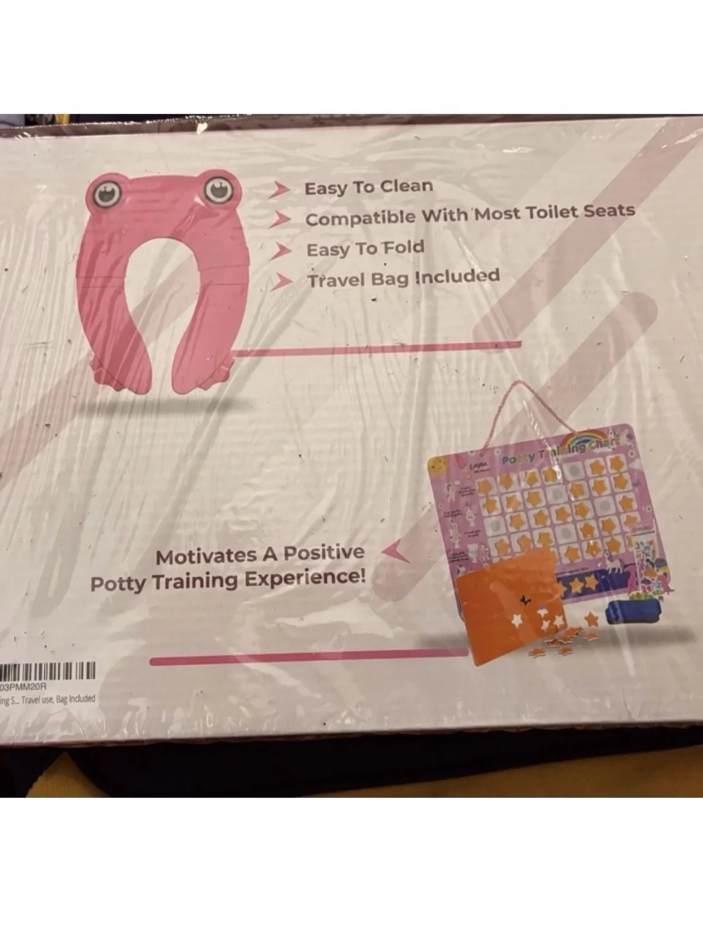 Pink Potty Training Seat Cover with Training Chart